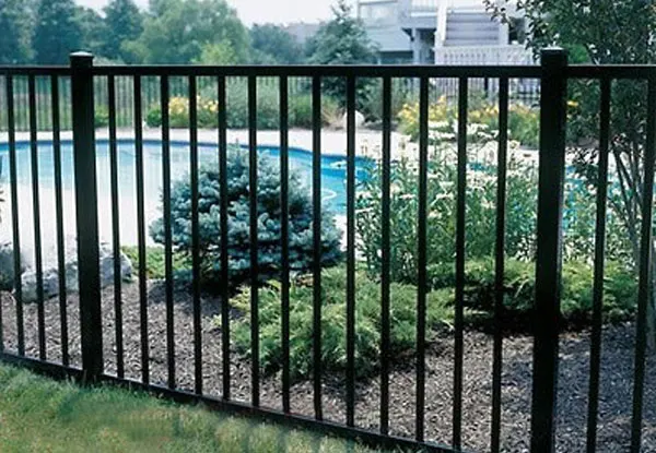 Single Rail Iron Pool Fence in Lake Forest, California